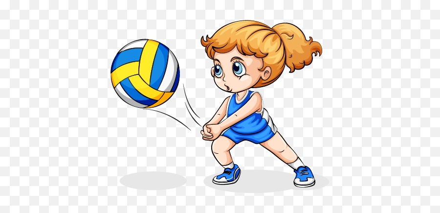 Volleyball Play Girl Clip Art - Girl Playing Volleyball Clipart Png,Volleyball Clipart Png