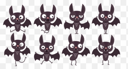 Spooky Bats For Halloween - Tenstickers Cartoon Png,Halloween Bat Png