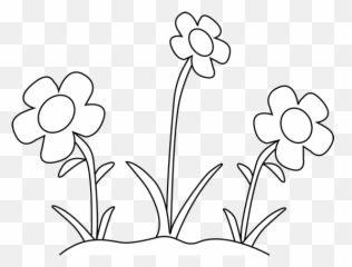 White Flower Garden Clip Art Black - Clipart And png
