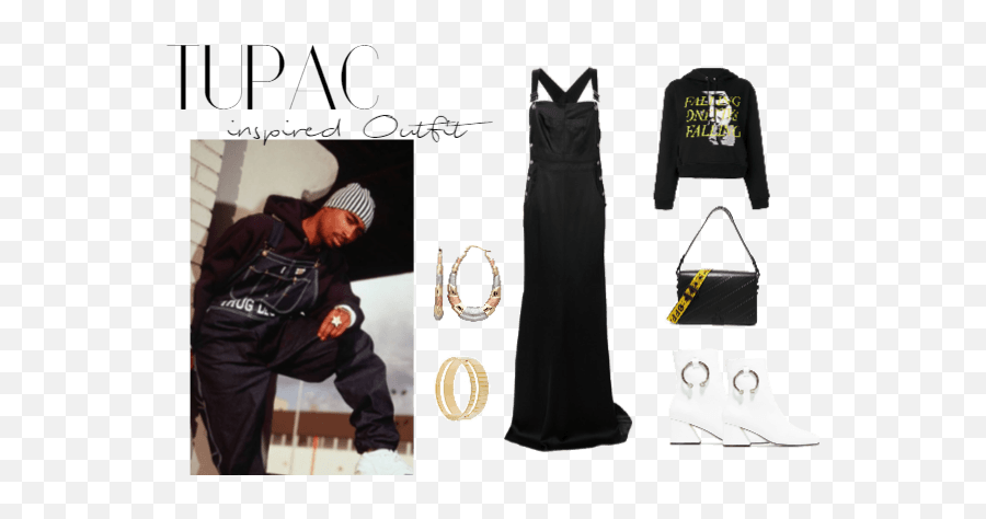 Tupac Shakur Inspired Outfit 3 Shoplook - 2pac Thug Life Photoshoot Png,2pac Png