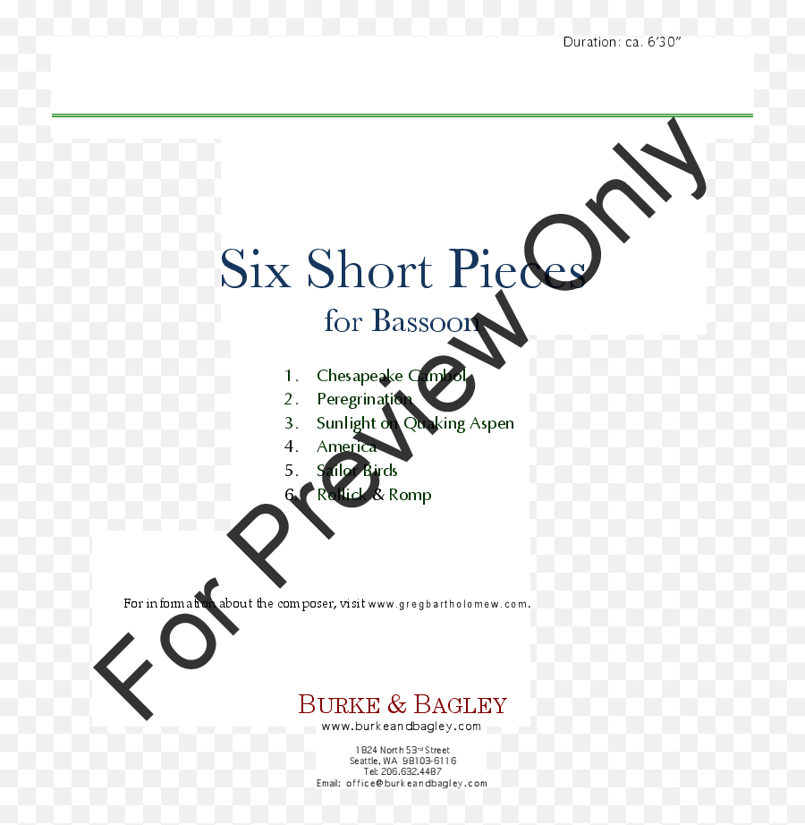 Download Six Short Pieces For Solo Bassoon Thumbnail - Screenshot Png,Bassoon Png