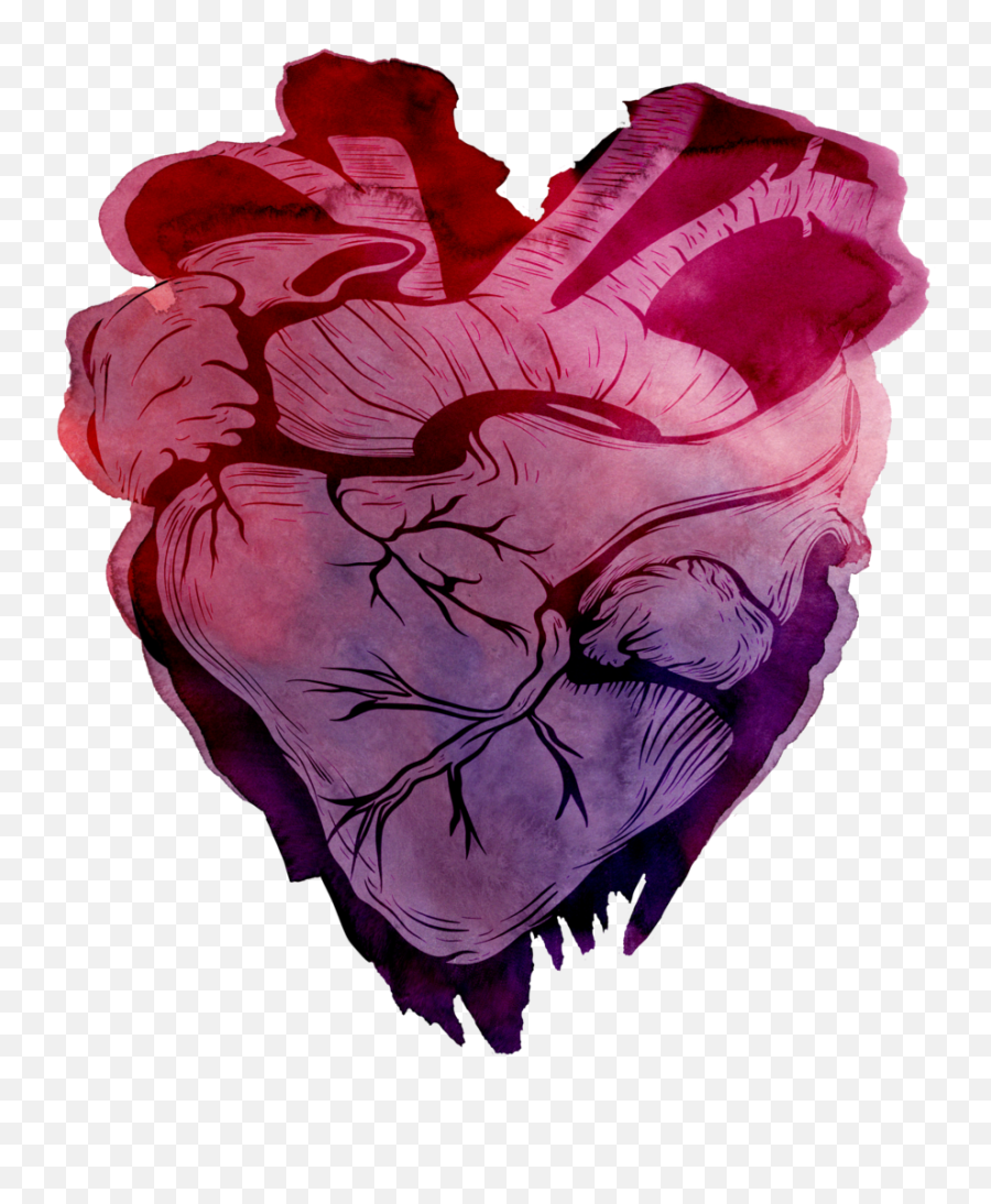 Purple Watercolor Heart Png - Watercolor Png Real Heart,Purple Watercolor Png