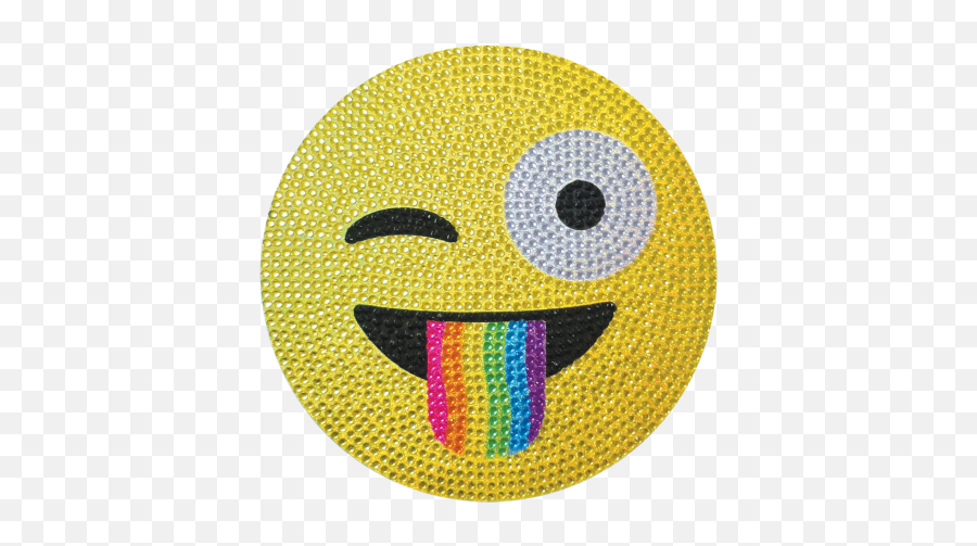 Picture Of Crazy Face Emoji Rhinestone Decals - Emoji Face Smiley Png,Smiling Emoji Png