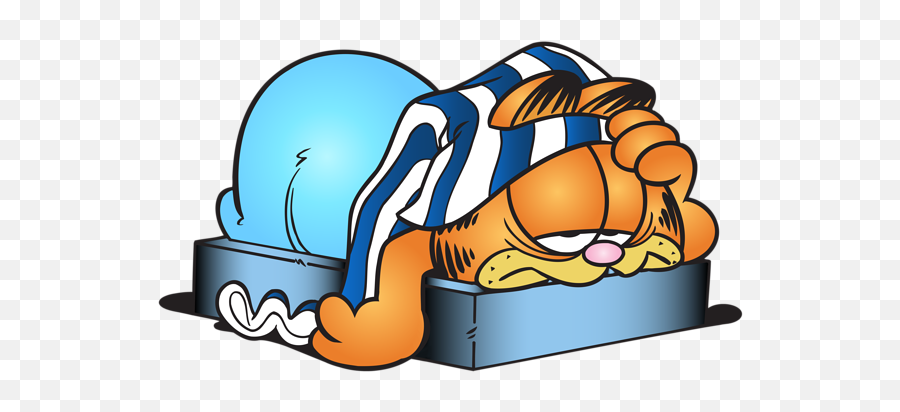 Download Sleeping Garfield Cartoon Transparent Png Clip Art - Garfield Sleeping Png,Sleeping Emoji Png
