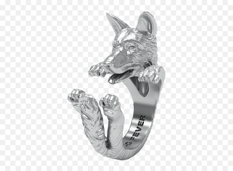 Dog Fever - German Shepherd Silver Hug Ring 762899 Fever Ring Jewelry Png Transparente,German Shepherd Png