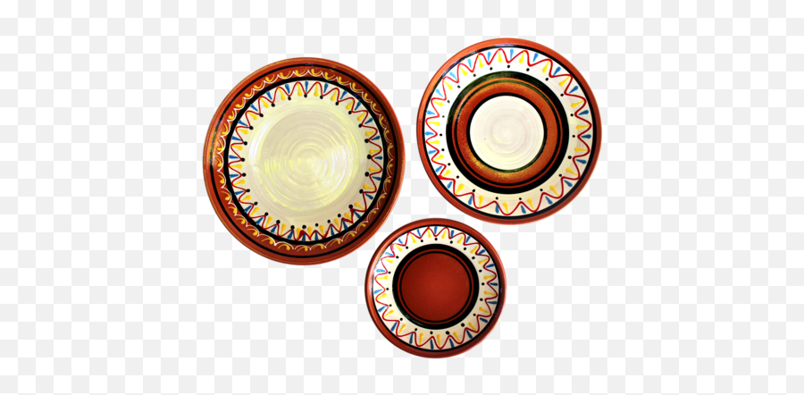 Terracotta White Tapa Plates Set Of 5 - Hand Painted From Spain Circle Png,White Plate Png