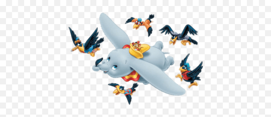 Dumbo Flying With Birds Transparent Png - Disney Dumbo Flying,Dumbo Png
