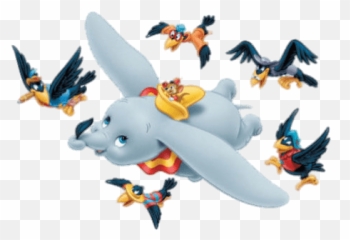 Dumbo Flying With Birds Transparent Png - Disney Dumbo Flying,Dumbo Png