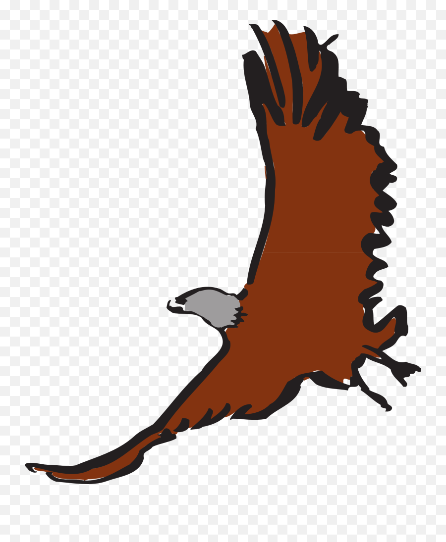 Eagle Flying With Soaring Wings Vector Drawing - Clip Art Png,Wings Vector Png