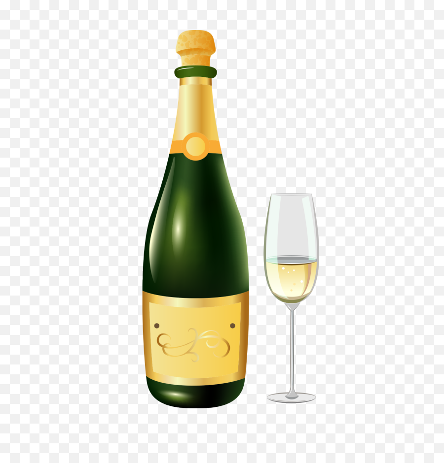 Hd Bottle Of Champagne Png Image Free - Wine Glass,Champagne Bottle Png