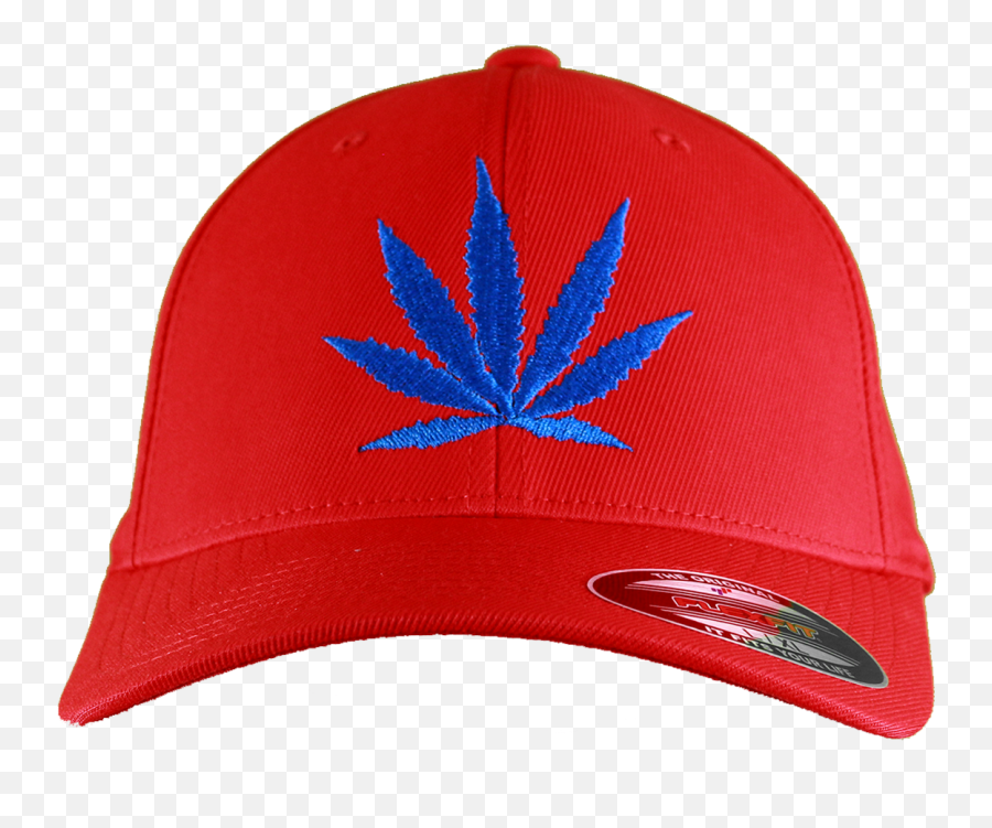 Red Fitted Hat With Blue Leaf - Baseball Cap Png,Red Leaf Logo