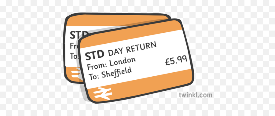 Train Tickets Illustration - Twinkl Horizontal Png,Tickets Png