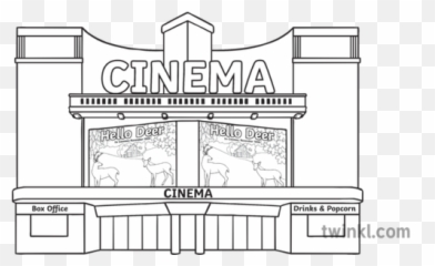 Cinema With Deer Movie Posters Building Entertainment Films - Colouring png