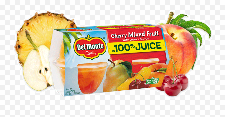 100 Juice Fruit Cup Snacks Del Monte Foods Inc - Fruit Cup Del Monte Png,Fruit Transparent
