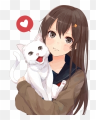Anime Png Girl - Anime Girl Clipart Cat With Girls And