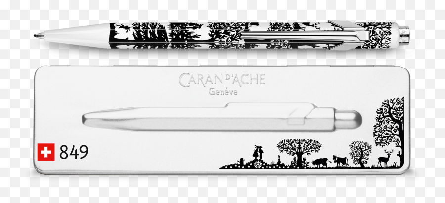 Caran Du0027ache 849 Papercut Ballpoint Pen With Matching Case - Caran D Ache Png,Papercut Icon