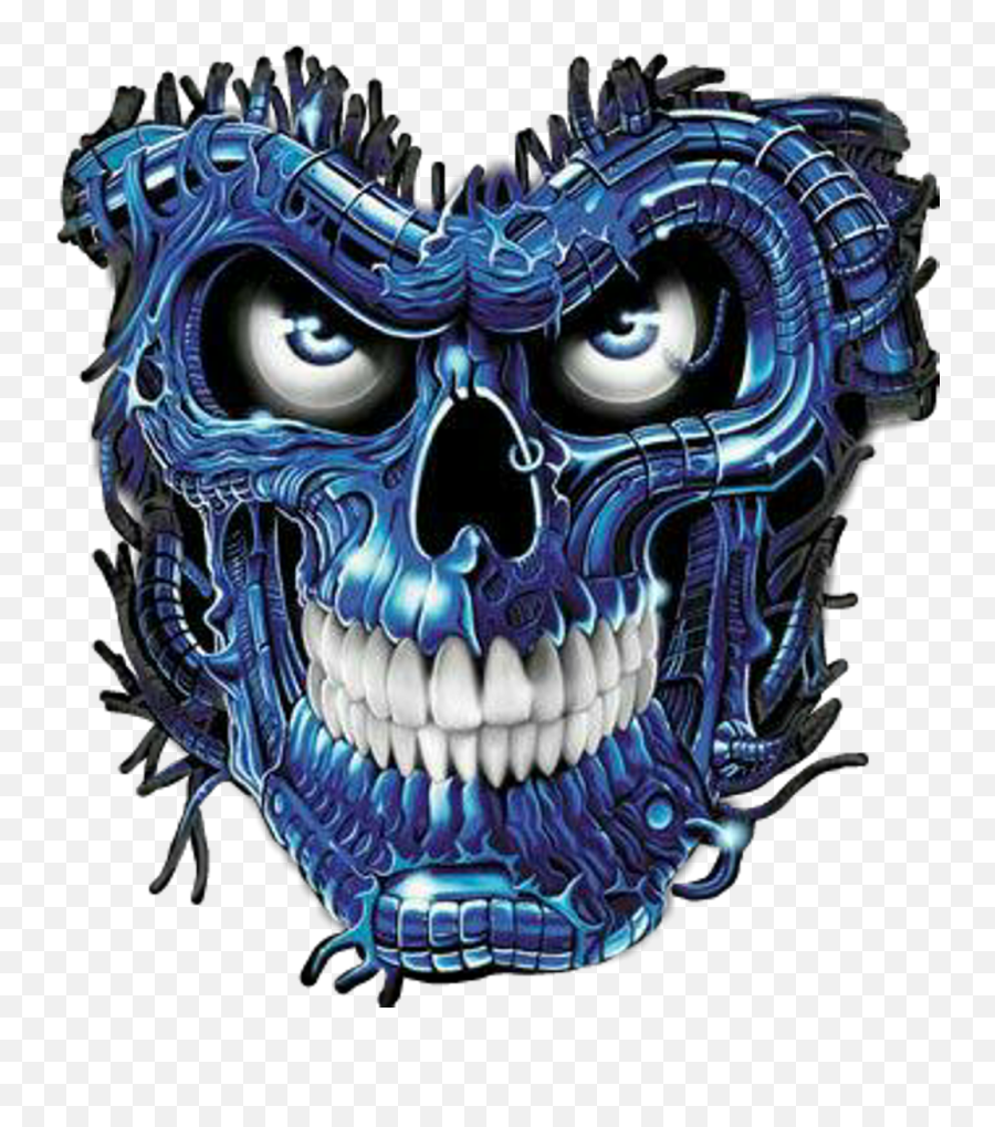 Download Skullart Biomechanical Skull Horror Evil - Horror Skull Png Hd,Skull Png Transparent