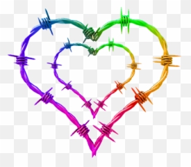 Barbed Wire Tumblr - Barbed Wire Heart Clipart png