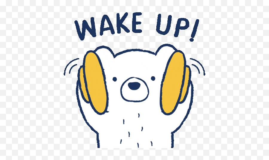 White Bear Sticker - White Bear Wake Up Discover U0026 Share Gifs Dot Png,Waking Up Icon