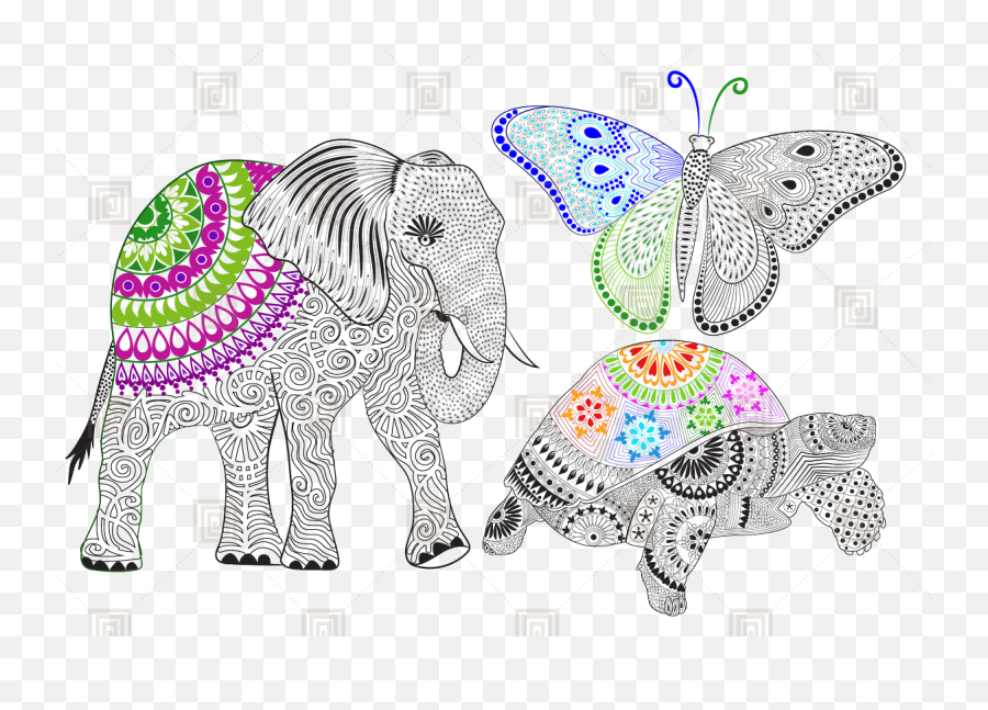 Elephant Png Mandala - Mandalas Animales Color Png,Elephant Png