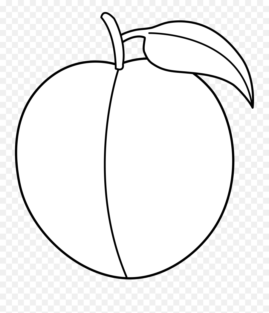 Peach Clipart Black And White Free Images 2 - Clipartix Peach Fruit Coloring Pages Png,Peaches Png