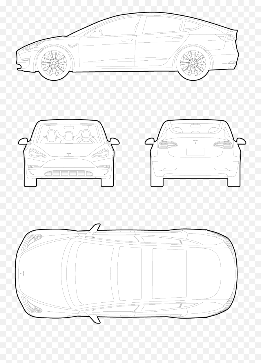 Cars Dwg Cad Blocks Free Download Pimpmydrawing - Tesla Car Different Angles Png,Freecad Icon