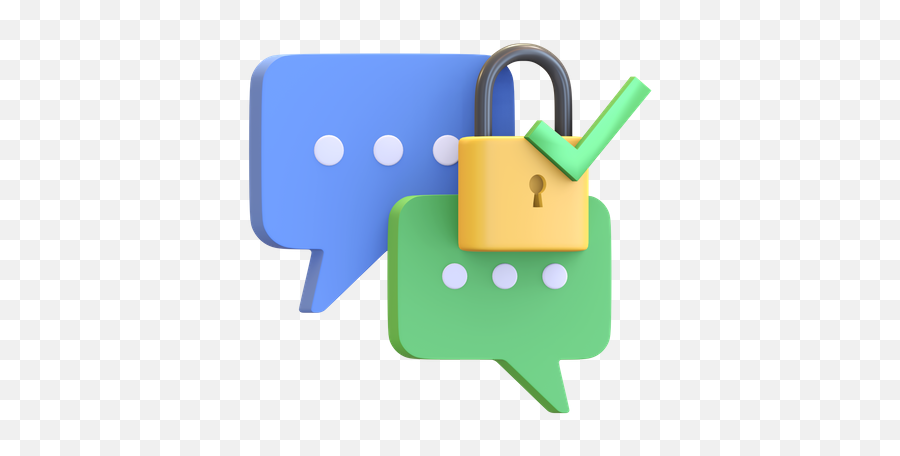 Secure Chat Icon - Download In Flat Style Lock 3d Icon Iconscout Png,Green Chat Icon