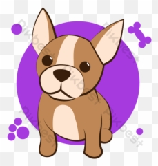 Color Cartoon White Background Of Cute French Bulldog Png