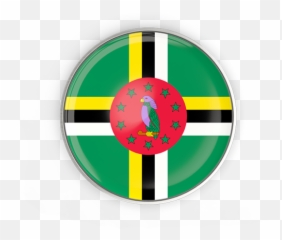 Round Button With Metal Frame Illustration Of Flag Dominica - Flag png