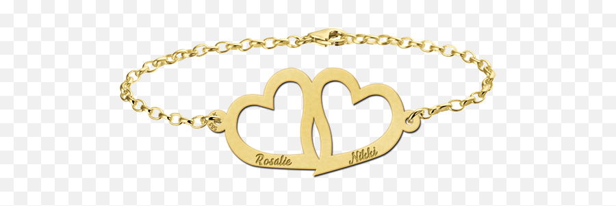 Golden Mother - Anddaughter Bracelet With Hearts Gold Bracelet Hd Png,Gold Hearts Png