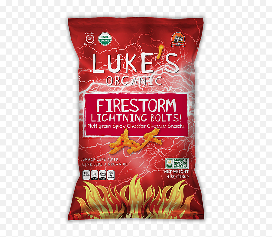 Firestorm Lightning Bolts Lukeu0027s Organic Gluten - Free Organic Png,Lightning Bolts Png