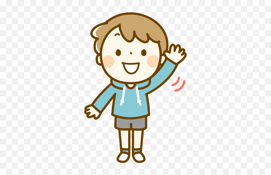 Waving Cartoon Kid Free Svg - Student Raising Hand Cartoon Png,Cartoon Kid Png