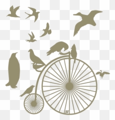 Dude The Birds Are Flocking Tan Transparent Background Kids - Shirt Drawing Penny Farthing Bicycle png