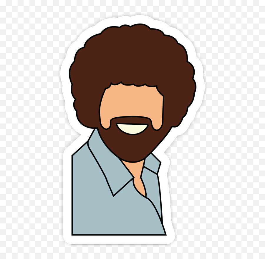 Bob Ross Sticker - Clipart Bob Ross Cartoon Png,Bob Ross Png