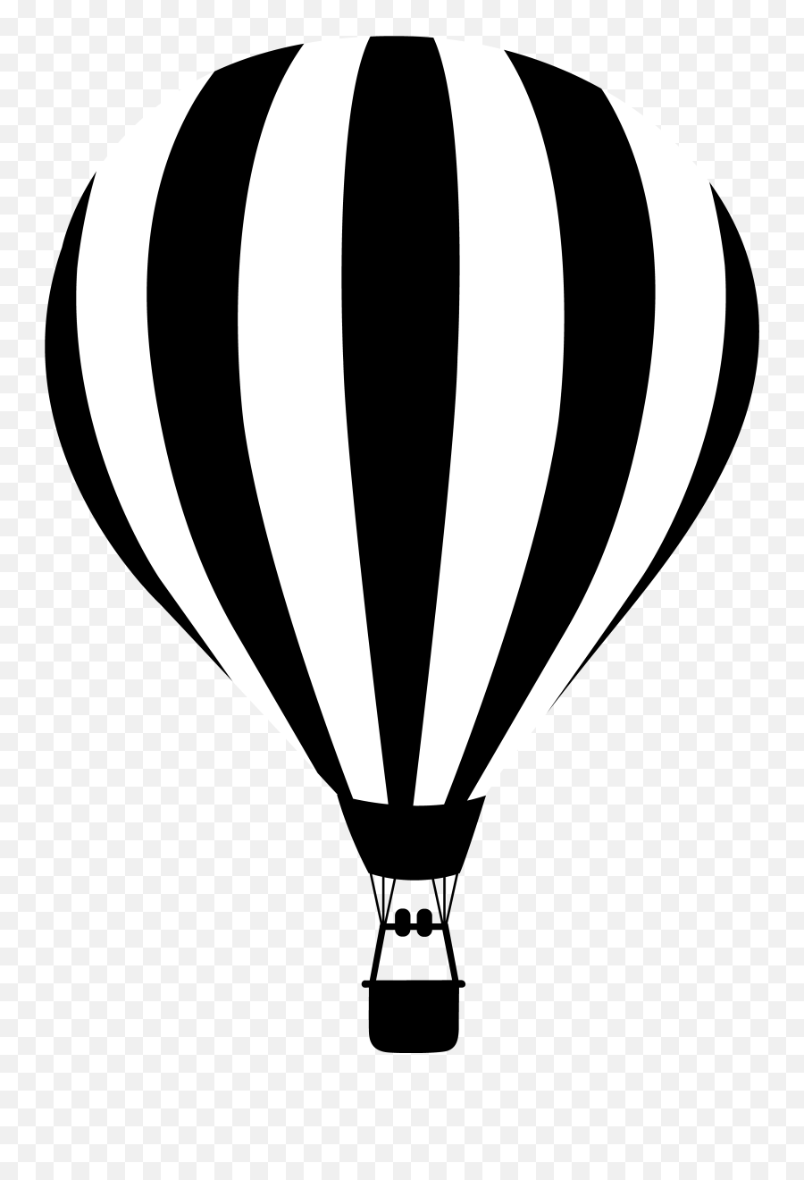 Png Hot Air Balloon Black And White - Hot Air Balloon Drawing Silhouette,Balloons Clipart Png
