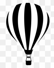Png Hot Air Balloon Black And White - Hot Air Balloon Drawing Silhouette,Balloons Clipart Png