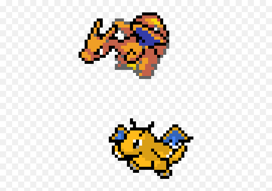 Charizard And Dragonite Pixel Art Maker - Charizard And Dragonite Pixel Art Png,Dragonite Png