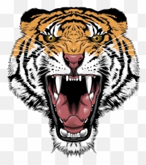 Tiger Lion Roar Big Cat Head - Tiger Face Transparent Png Tiger Face Transparent Background,Lion Roar Png