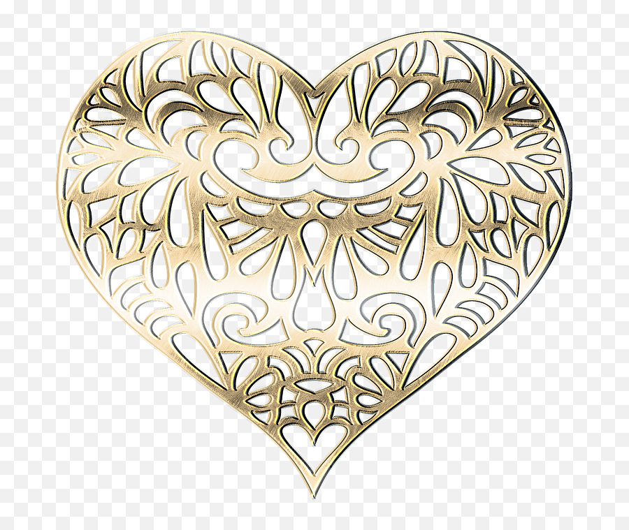 Heart Metal Gold - Decorative Heart Gold Png,Gold Texture Png