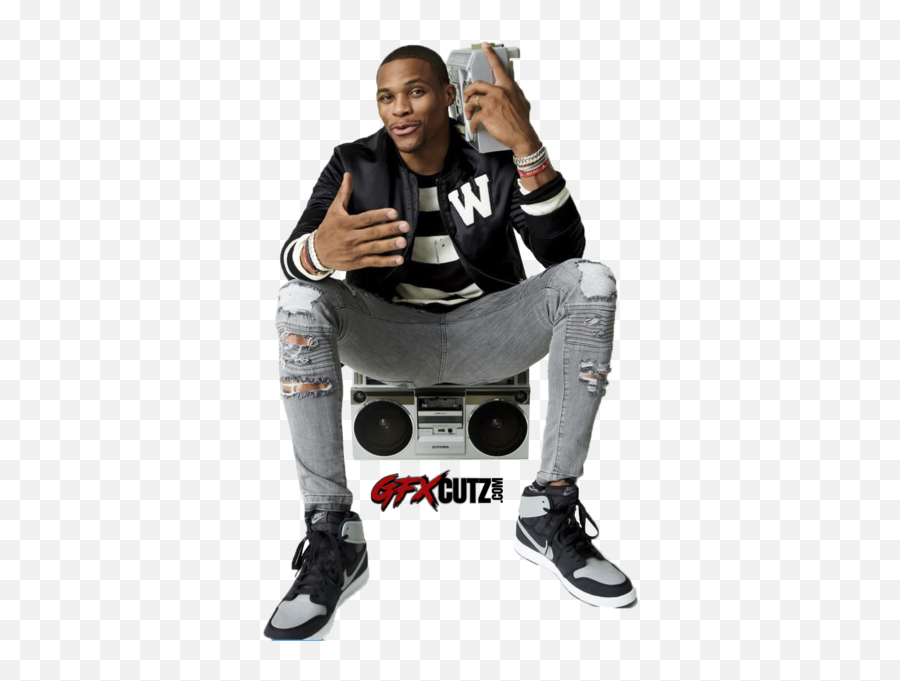 Russell Westbrook Psd Official Psds - Wearing Jordans With Jeans Png,Russell Westbrook Png