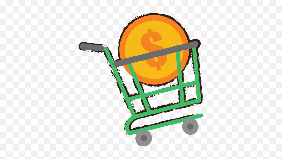 Green Shopping Cart Png - Coin Dollar Sketch Png 553 Shopping Basket,Dollar Transparent