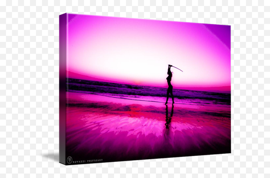 Woman Silhouette In Pink Sunset With Sword By Novazzi Photoart - Png Woman In Purple Silhouette,Sword Silhouette Png