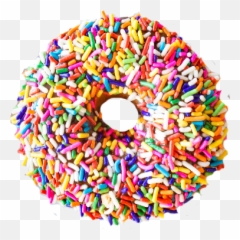 Donut Chocolate - One Donut With Sprinkles Png,Sprinkles Png