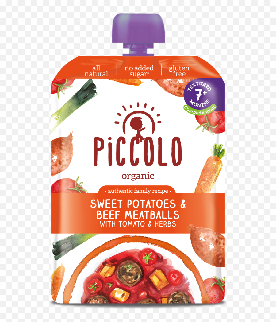 Sweet Potato U0026 Beef Meatballs - Piccolo Piccolo Organic Food Pouch Png,Sweet Potato Png