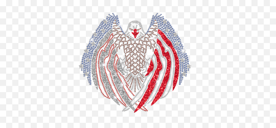 Wings Glitter Rhinestone Iron - American Png,American Flag Eagle Png