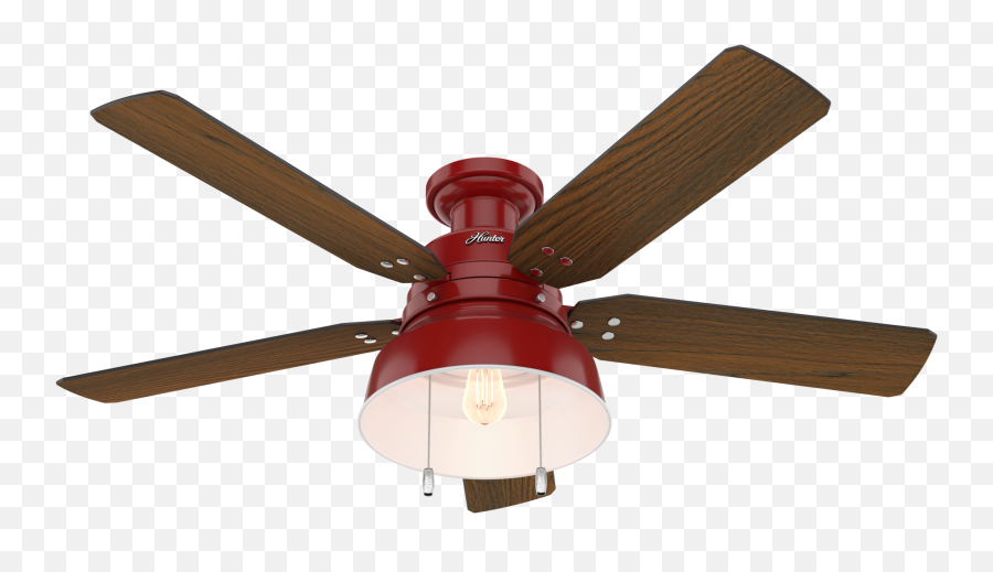 Hunter 52 Mill Valley Barn Red Ceiling Fan With Light Kit And Pull Chain - Hunteroutdoor Ceiling Fan With Light Png,Samsung Refrigerator Red Icon Meanings