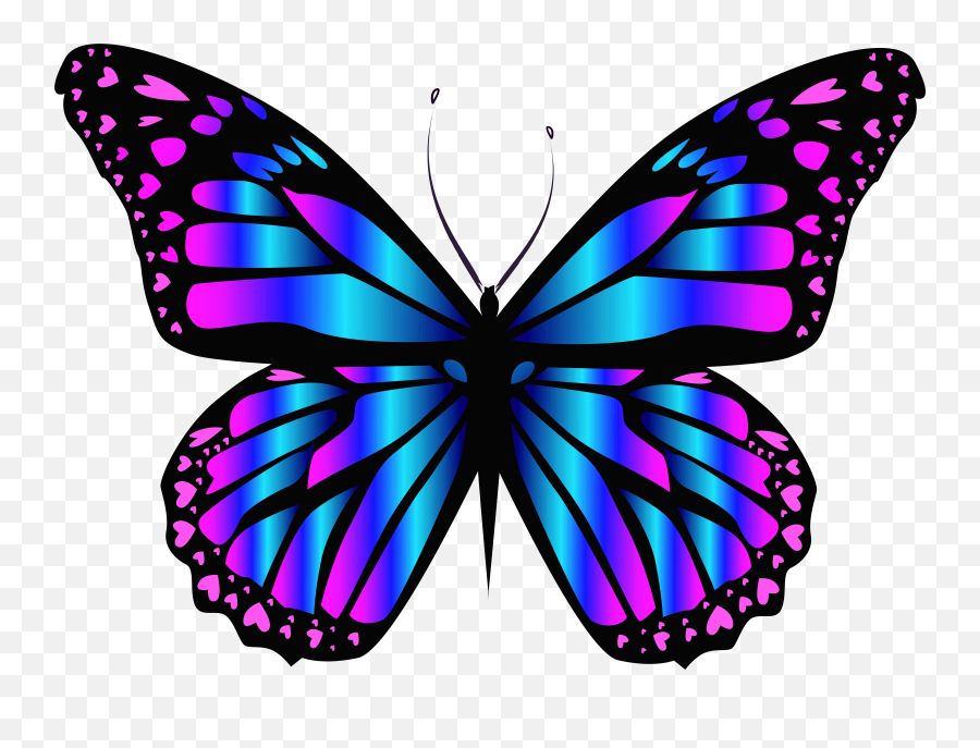 Purple And Blue Butterfly Png - Blue And Purple Butterfly,Blue Butterflies Png