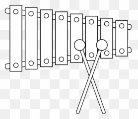 Download Xylophone Line Art - Xylophone Clipart Black And Xylophone Black And White Png,Xylophone Png