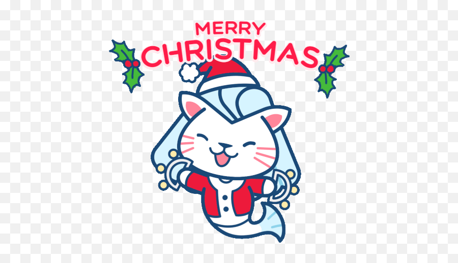 Merry Christmas Xmas Sticker - Merry Christmas Merry Singapore Merlion Gif Png,Christmas Cat Icon
