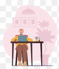Old Computer Icon - Download in Flat Style Sitting png